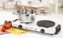 Double hotplate 2500 Watt, white - Electric double hotplate - 2-plate hob