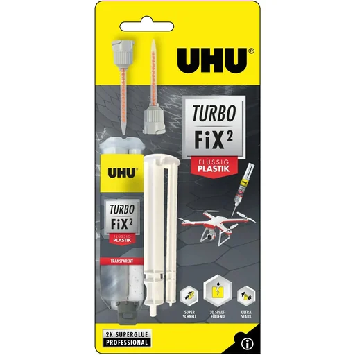 "Uhu Turbo Fix² liquid plastic 2-component adhesive 10g image"