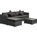6-piece sofa set in rattan look, freely combinable, grey