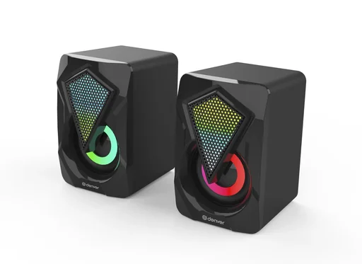 "2.0 gaming speakers with RGB light and USB power supply image"