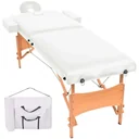 Massage table 10 cm thick 2 zones foldable white