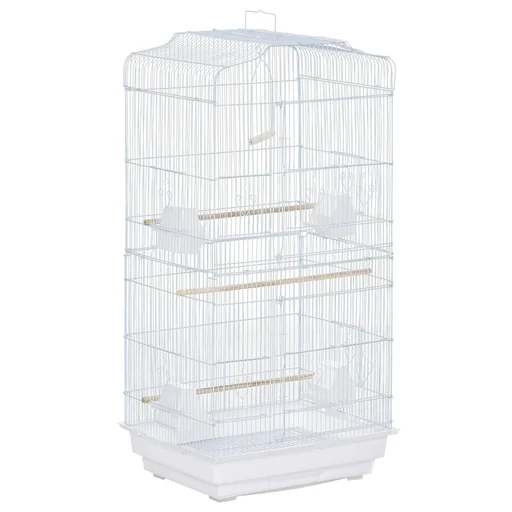 "Bird cage bird house bird aviary for parrot budgie bird builder with removable bottom tray white 47.5 x 36 x 91 image"