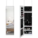 Jewelry Cabinet - Mirror, White - Hanging