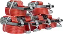 Lashing straps with ratchet, 7-piece set, 50 mm strap width, 2000/4000 daN, fixed end 0.3 m / loose end 7.7 m long, claw hook