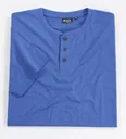 T-shirt with button placket, color royal, size M