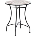 Garden table, balcony table, mosaic table, serving table, round, steel + ceramic, Ø60 x H71 cm