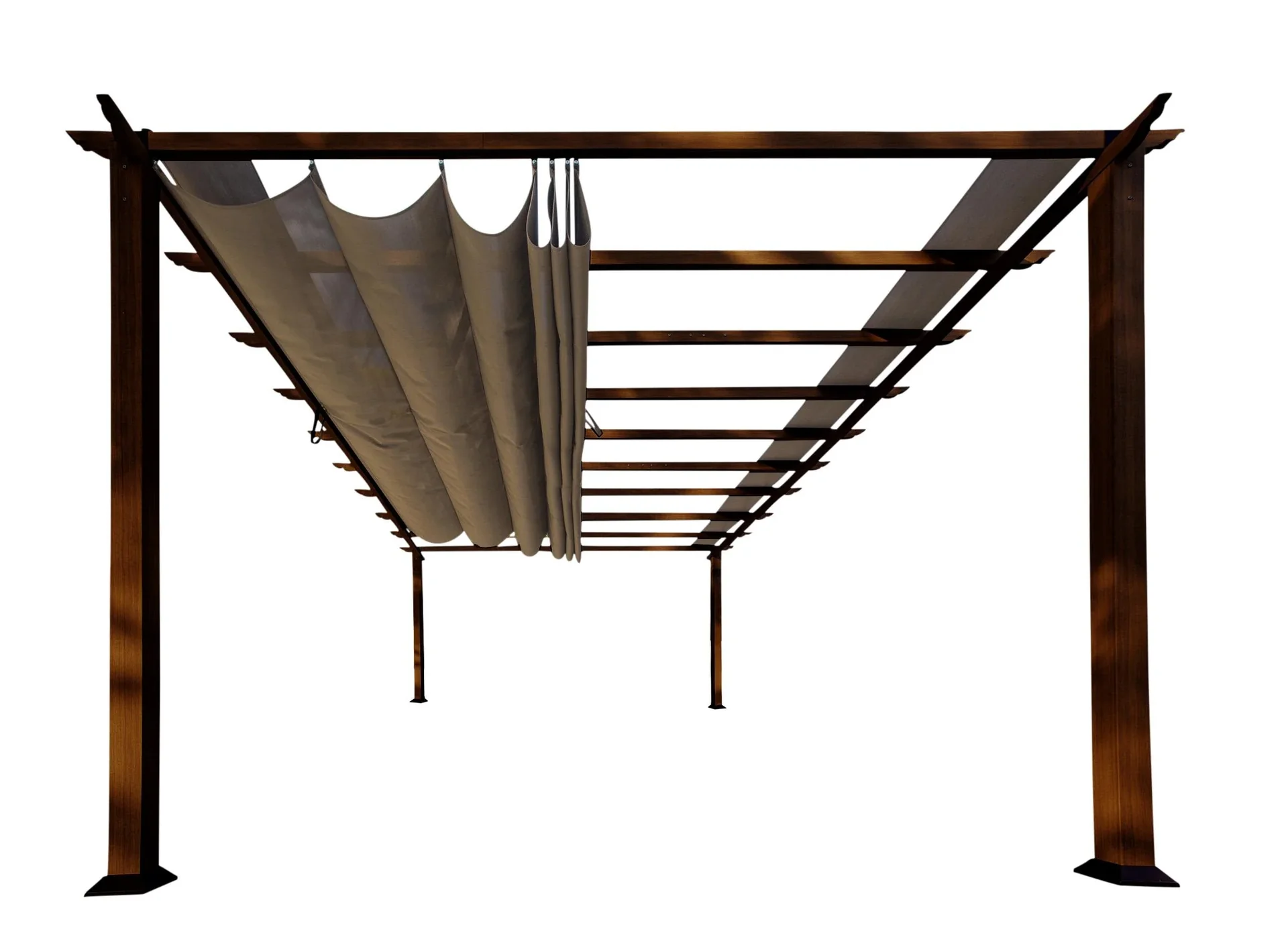 "Paragon Outdoor "Florence" Dark Brown Outdoor Gazebo - with Adjustable Sunshade image"