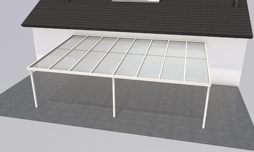 "Patio roof Premium, white, 8125 x 5060 mm - Acrylic multi-wall sheets 16 mm, clear image"