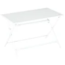 Garden table - white - metal/glass - 110 x 70 x 70 cm