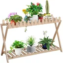 Plant stand - solid wood - 108 x 37 x 65 cm