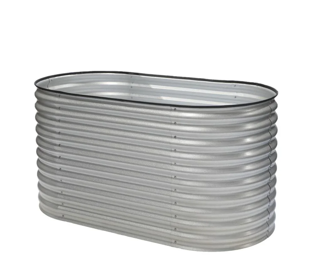 Raised Bed Grow Faster, 160×80×82 cm, Silver – Galvanized Corrugated Metal