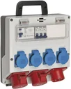 Wall distributor 16A 4x 230V Schuko, 2xCEE 400V/16A