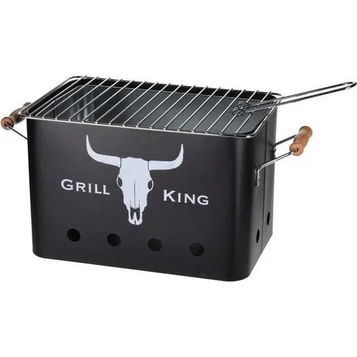 "Grill King Charcoal Grill - Rectangular - Matte Black - 32x20x20 cm image"