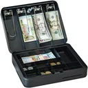 Money box with coin compartments, black