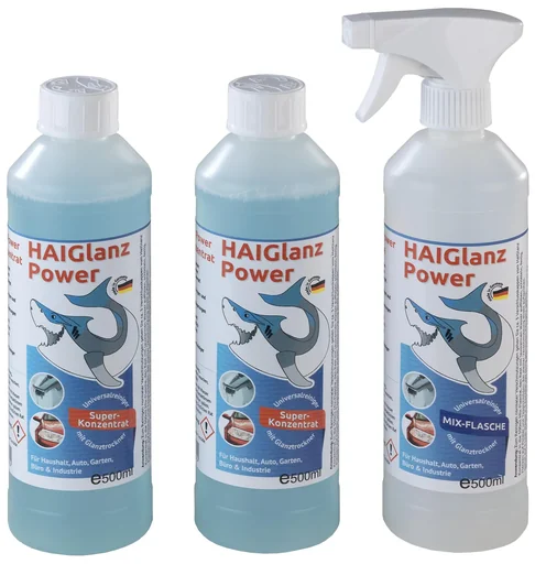 "Cleaning concentrate “Glanz Power”, 3-piece set, 2 x 500 ml and mixing bottle image"