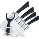 4-piece knife set - with peeler - black