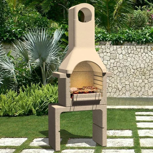 "Charcoal grill with concrete chimney image"