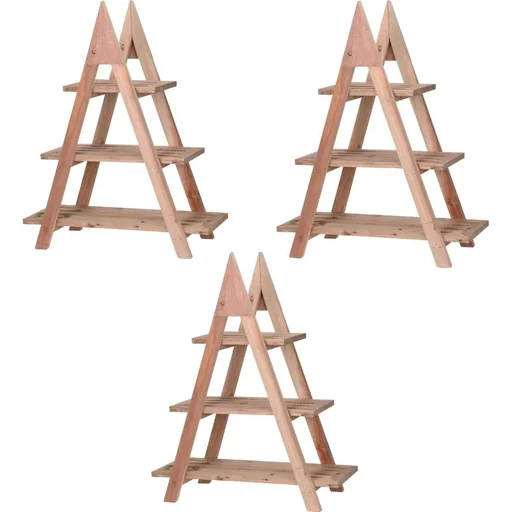 "Ambiance Plant Shelf - Wood - 3 Levels - Triangle - 3 PACKS image"