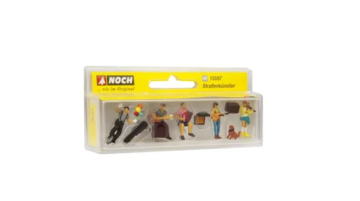 "Street artists, 6 figures, H0 gauge image"