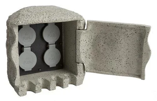 "PIEDRA 4-way grey power distribution box for indoor and outdoor use image"