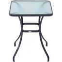 Garden table bistro table tempered glass metal 68.5x68.5cm black