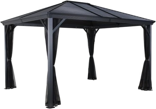 "Ventura 1010 Gazebo 295.5×295.5×260.5 cm Basalt Gray – Aluminum Gazebo with Steel Roof image"