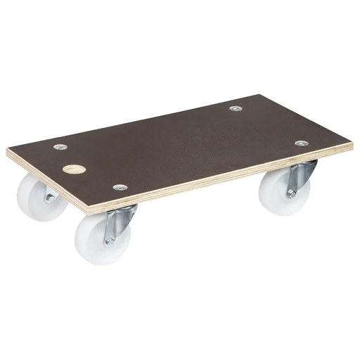 "Transport aid MM 1111, 57.5 x 30 x 13.5 cm, hard castors Ø 100 mm, roller bearings, Maxigrip FSC® plate, load capacity 400 kg image"