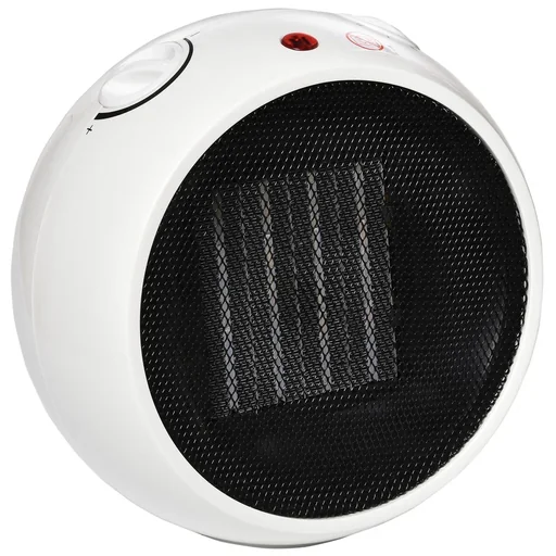 "Fan heater electric heater heating heat 900W/1500W PP plastic white+black 22 x 18.5 x 21 cm image"