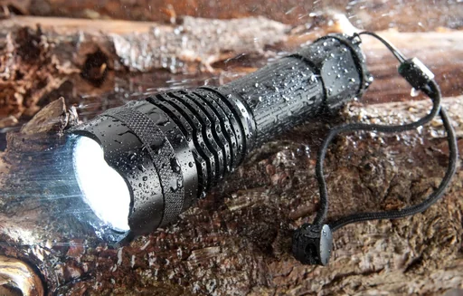 "High Power LED Flashlight - 10 Watt Cree LED + Belt Holster with Spare Battery Holder image"