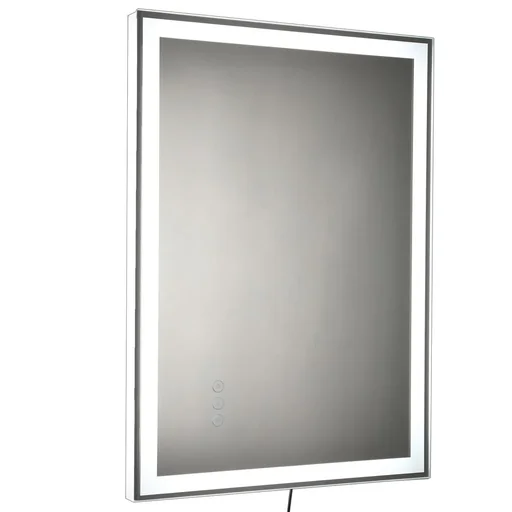 "LED mirror with touch switch silver image"