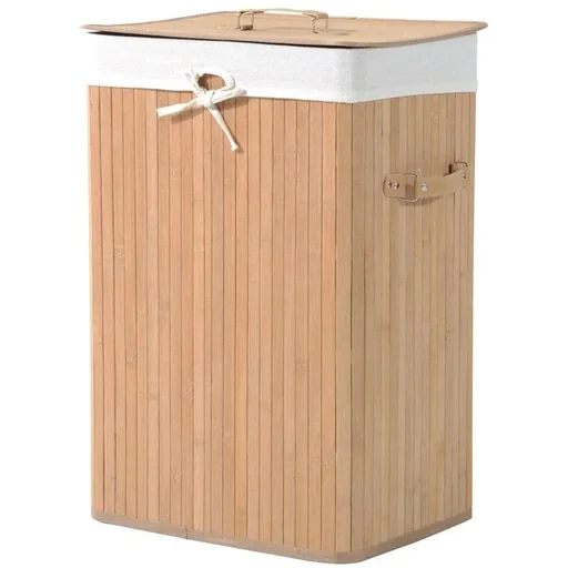 "Laundry basket laundry box 72L bamboo square natural image"