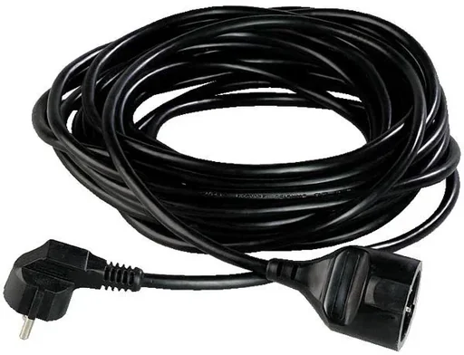 "Extension cable 10m black, with angle plug, PVC, for indoor use image"
