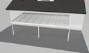 Patio roof Premium, white, 8125 x 4060 mm - Acrylic multi-wall sheets 16 mm, clear