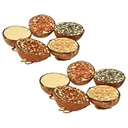 Bird food filled with half coconuts