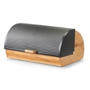 Bread bin, bamboo/metal, black