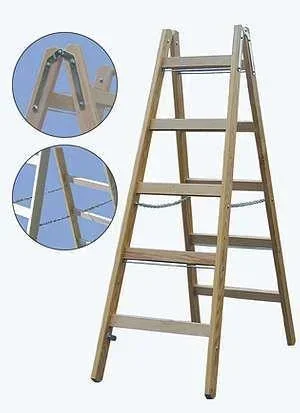 "Double rung ladder, 2x4, wood image"