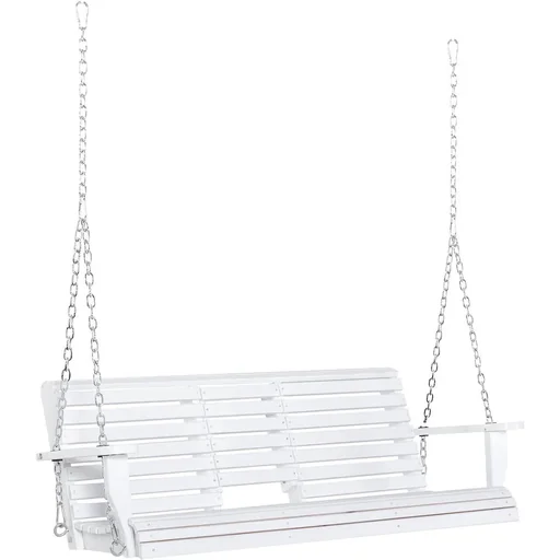 "Hanging bench garden swing swing bench with foldable coffee table for 2-3 people fir wood patio terrace backyard comfortable image"