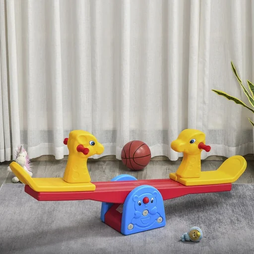 "Children's garden seesaw seesaw with deer shape children's seesaw carousel seesaw for 1-4 years children plastic multicolored 150 x 32 x image"