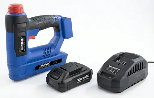 "Cordless stapler 2 in 1 18 Volt Li-Ion WT18 with battery and charger image"
