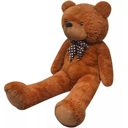 "Teddy bear XXL 160 cm made of soft plush brown image"