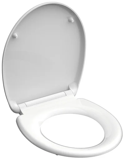 "Duroplast toilet seat WHITE, with automatic lowering and quick release image"