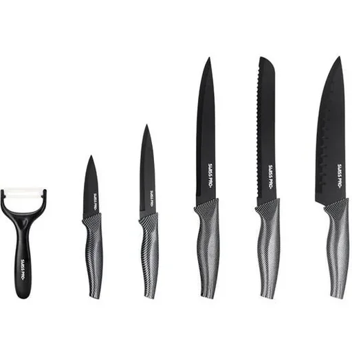 "Kitchen knife set - 6-piece - Carbon - Black image"