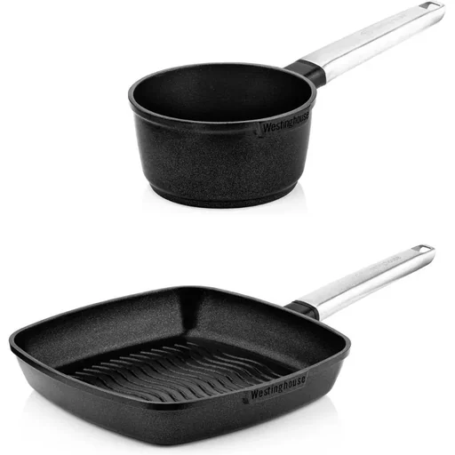 "NL Performance Series Cookware Set - Saucepan 18 cm + Grill Pan 28 cm - Black image"